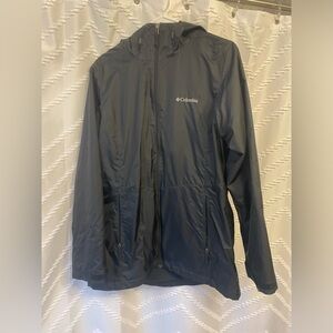 Columbia Black Logo Windbreaker/Rain Jacket